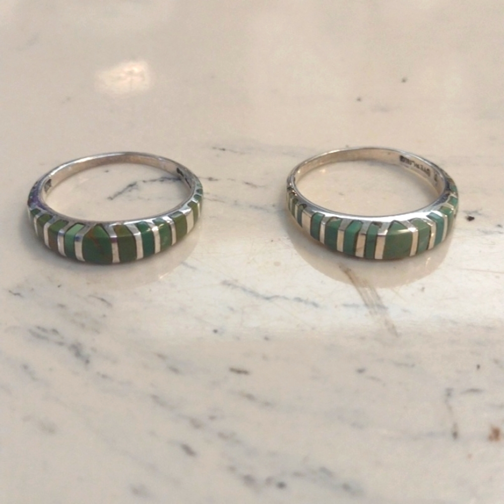 Sterling Silver Semi Precious Stone Rings size 8
